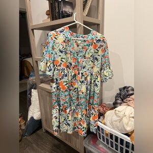 ☂️Multi pattern floral dress